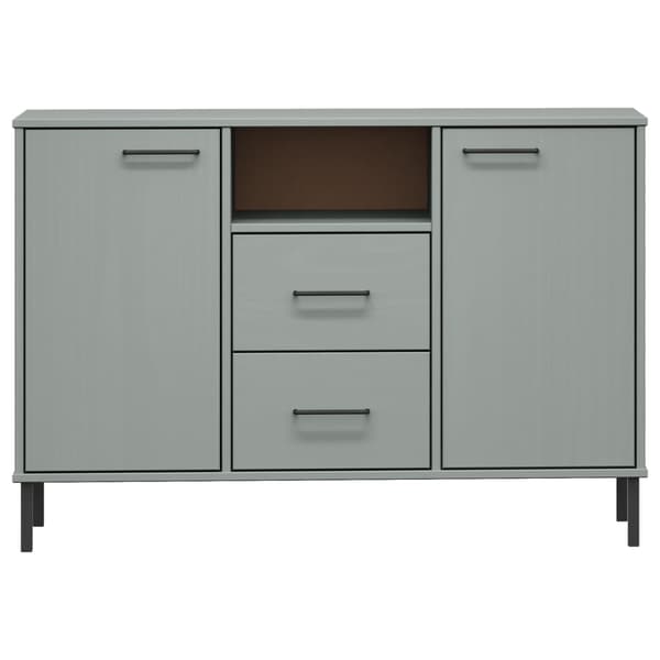 vidaXL OSLO kommode, metalben, grå, 113x40x77 cm