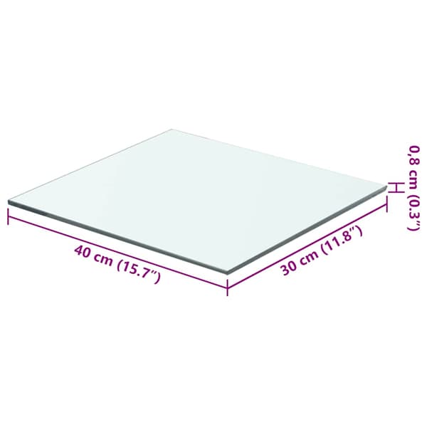 vidaXL klart glaspanel 40x30 cm