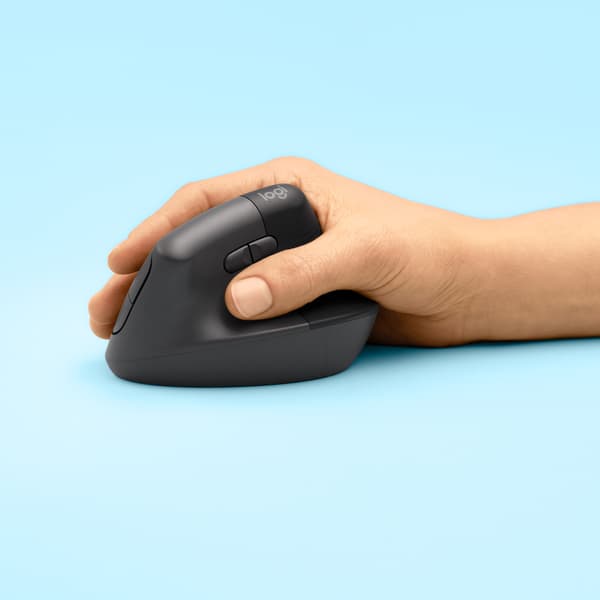Logitech Lift til vertikal trådløs/Bluetooth-grafitmus til virksomheder (910-006494)