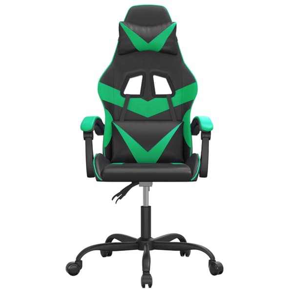 vidaXL gamingstol, sort og grøn, kunstlæder