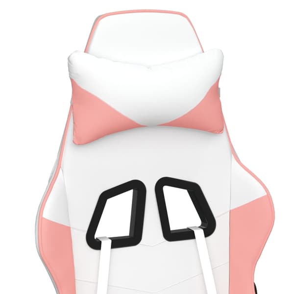 vidaXL Gamingstol, vit och rosa, konstläder