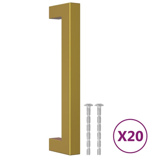 vidaXL skabsgreb, 20 stk., guld, 128 mm, rustfrit stål