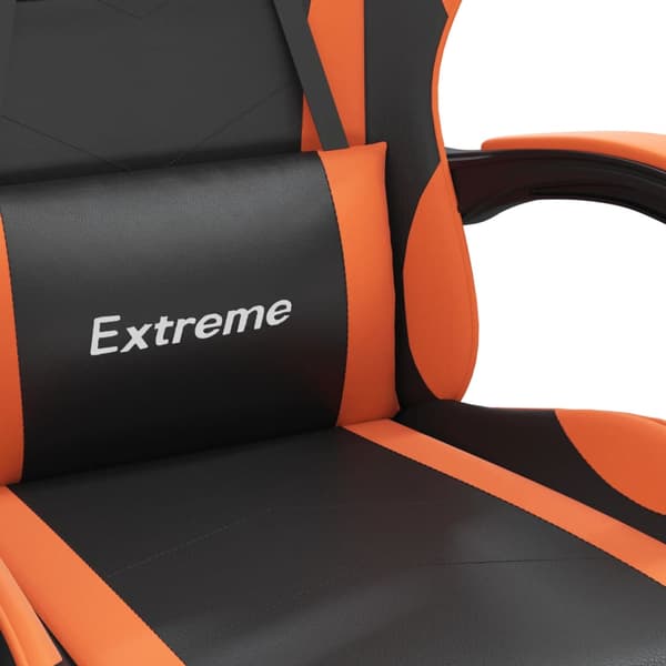 vidaXL gamingstol, sort og orange, kunstlæder
