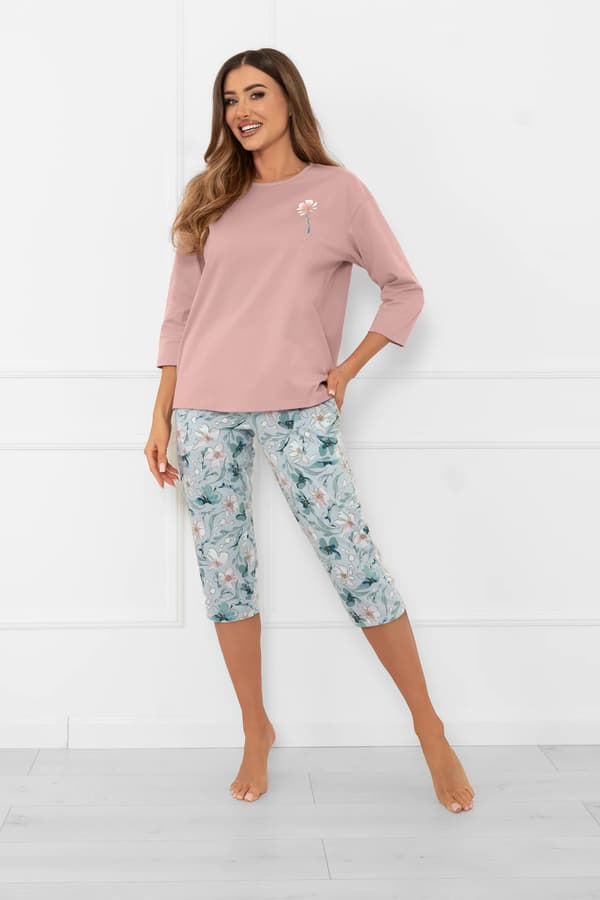 Dampyjamas med 3/4-ärmar, 3/4-byxor Perlis M