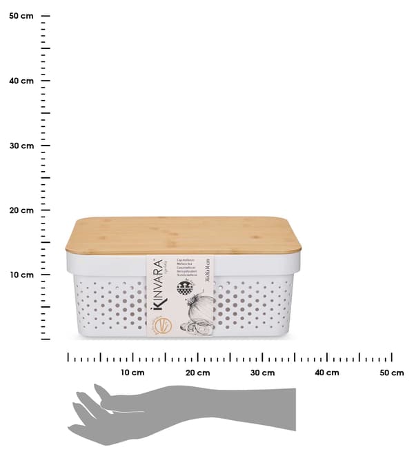 14 cm hvid opbevaringskurv