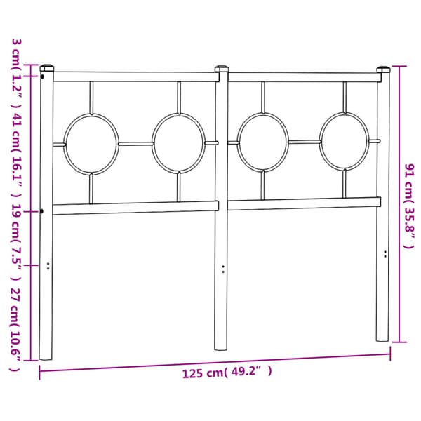 vidaXL metalsengegavl sort 120 cm