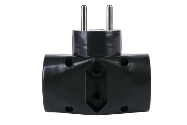 Thief's Triple Electric Splitter 3x Stikkontakter T-Stik Sort