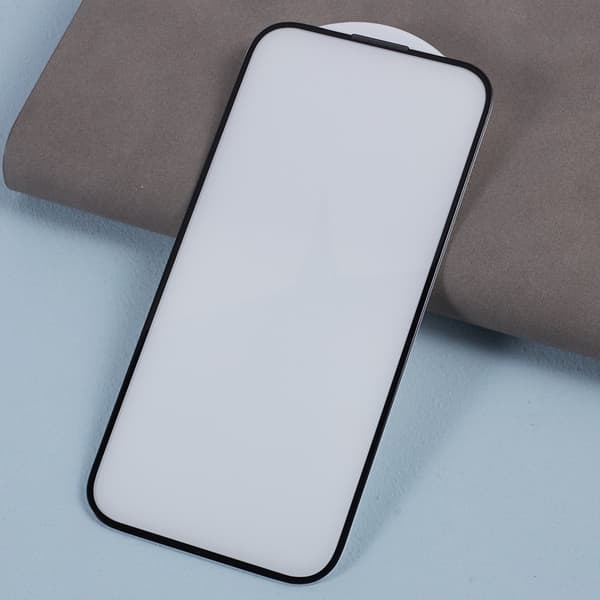 3D-härdat glas för iPhone 15 Plus, med högtalarskydd, svart