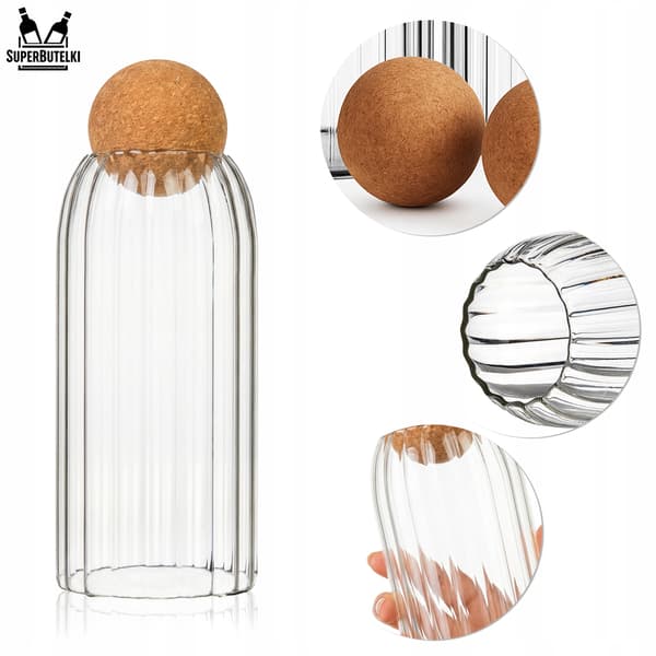1,4 L glasbeholder med korkkugle