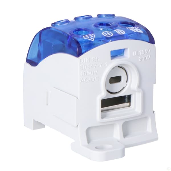 Universal fordelerblok SUB 220 Al/Cu 82060 simblok, blå