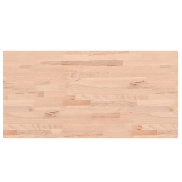 vidaXL bordplade 100x50x4 cm rektangulær massiv bøgetræ