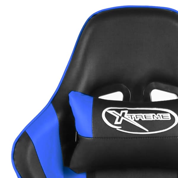 vidaXL snurrande spelstol, blå, PVC