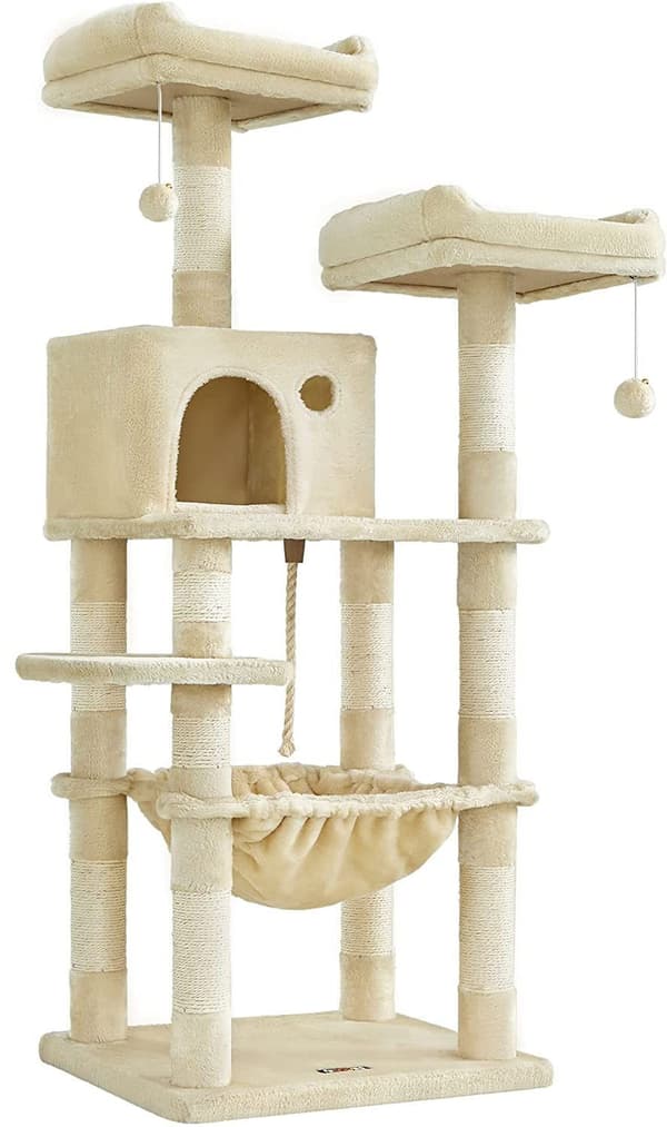 Beige klöstorn för katter 143 cm