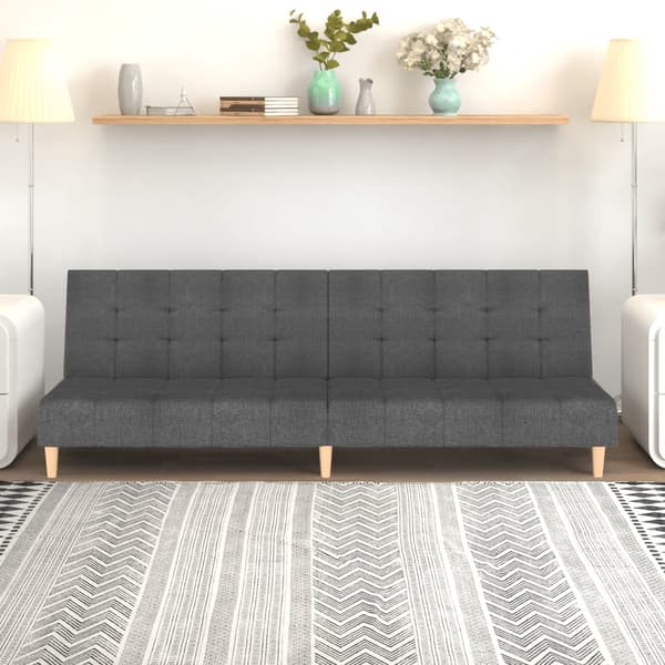 vidaXL 2-sits bäddsoffa, ljusgrå, klädd i tyg