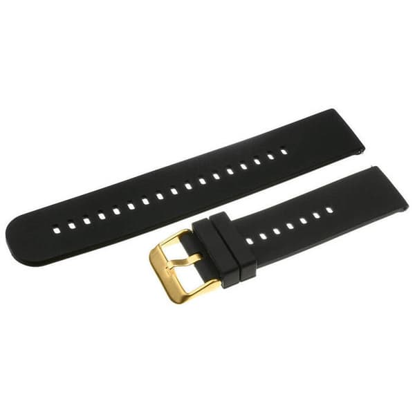 Gummirem för klocka U27 - svart/guld - 18mm