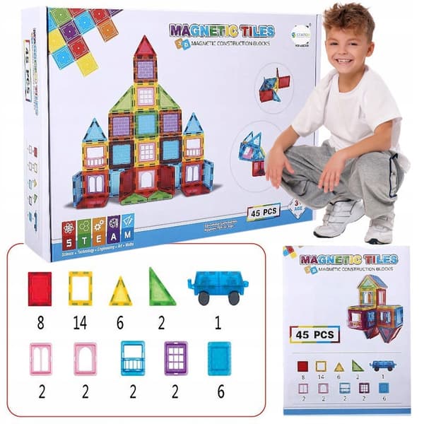 Magnetiske blokke 45 stk. MAGNETISK Y277