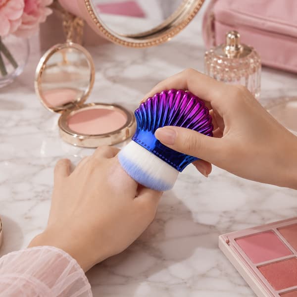 Skalbørste til puddermakeup, mineralfoundation, støvfjerning