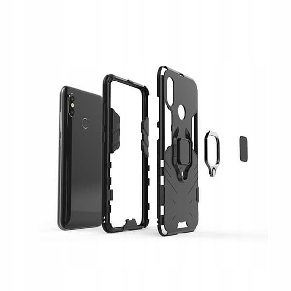 ETUI TIL SAMSUNG GALAXY S21 RING ARMOR BAGSIDE SORT ETUI + GLAS
