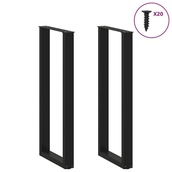 vidaXL sofabordsben, 2 stk., sort, 40x(110-111) cm, stål