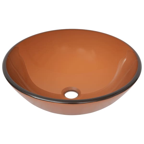 vidaXL håndvask med hane og prop, brun, glas