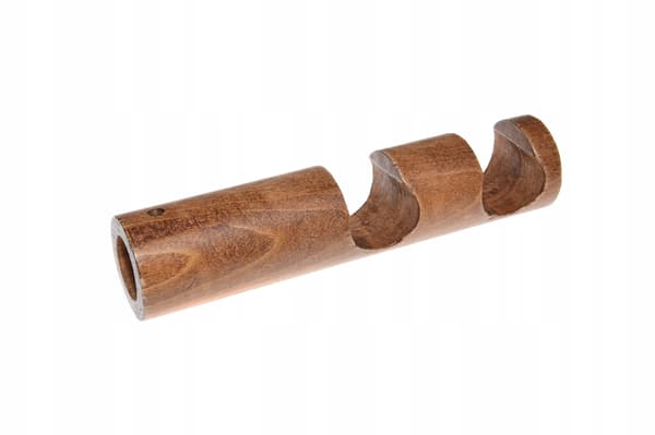 Dubbel träkonsol för modern gardinstång, diameter 28 mm, Ek, 2 st.