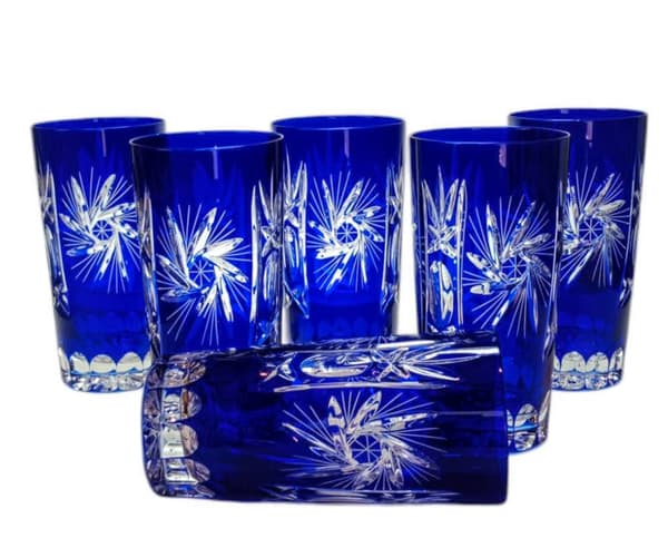 Koboltkrystal vandglas 320ml Olivenkværn
