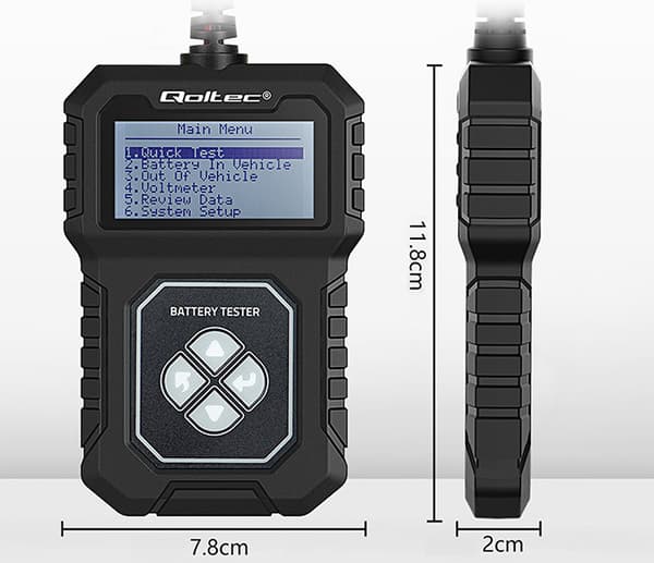 Qoltec Digital Batteritestare med LCD-Display 12V 30-220Ah