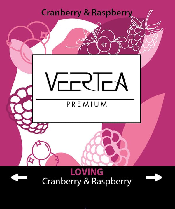 Veertea hallon-tranbär infusionsset 2 g 100 kuvert