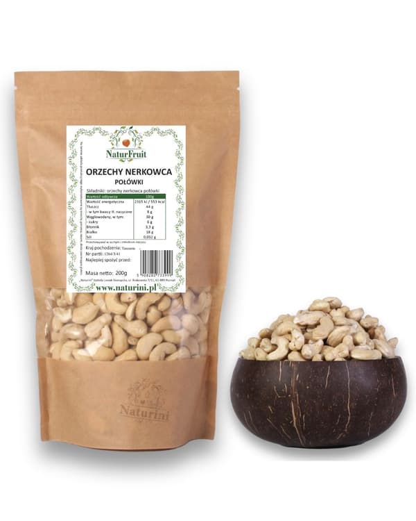 CASHEWNØDDER 1 kg HALVT NATURLIGE CASHEWNØDDER