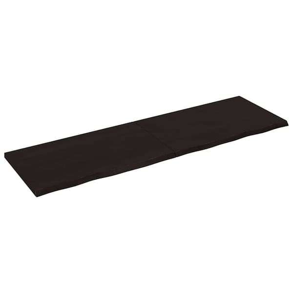 vidaXL hylde mørkebrun 200x60x(2-4) cm egetræsfinish