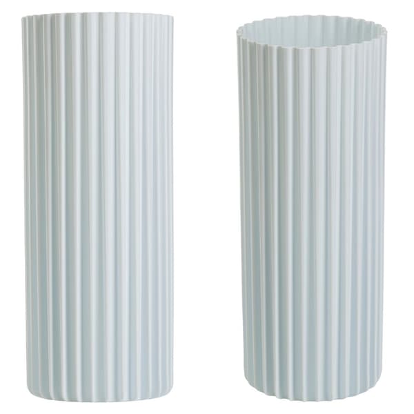 Set med 3 moderna RIBS-vaser, vita