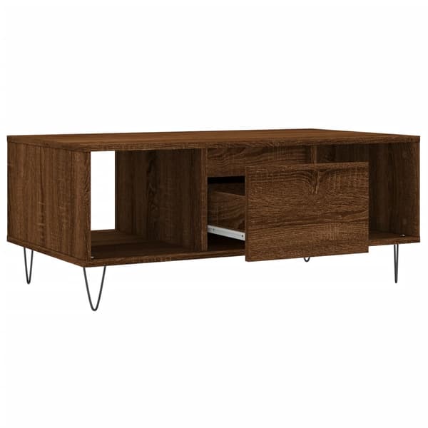 vidaXL sofabord brunt egetræ 90x50x36,5 cm