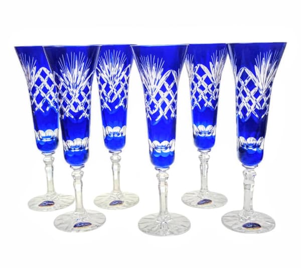 Koboltkrystal Champagneglas 170ml Ananas