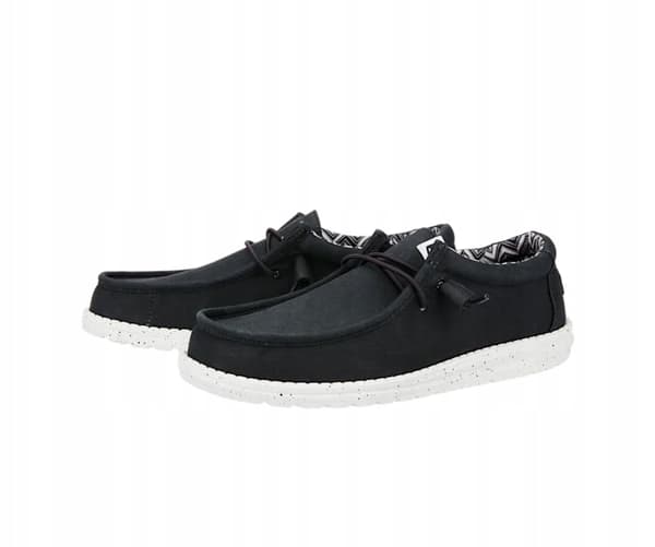 HEYDUDE WALLY STRETCH CANVAS 40700 |43| SORT/HVID