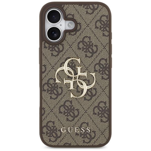 Guess 4G Stort Logo Etui til iPhone 17 Brun