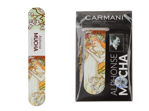 Carmani, magnetisk bogmærke - Alfons Mucha/De fire årstider, forår