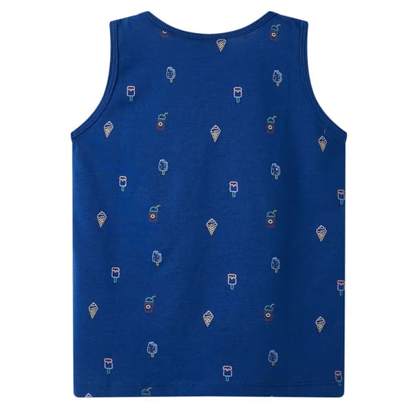 Barnärmlös T-shirt, mörkblå, 140