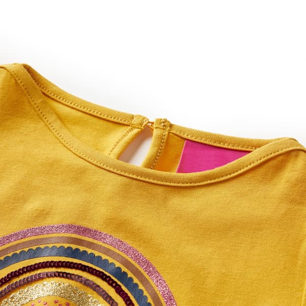 Barn långärmad T-shirt, ockra, 92