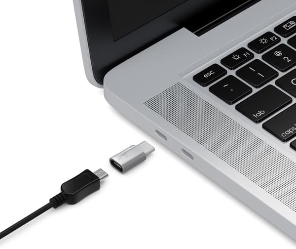 LogiLink USB 2.0 Typ-C till Micro-USB-adapter, Silver - för MacBook, Smart
