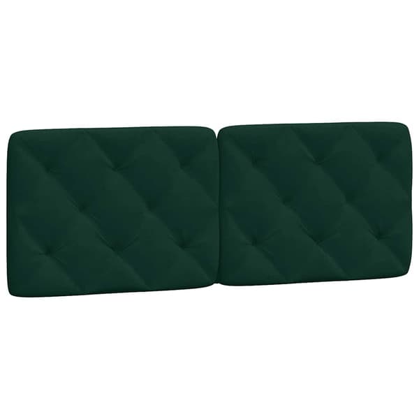 vidaXL Sängynpäädyn tyyny, tummanvihreä, 140 cm, sametti