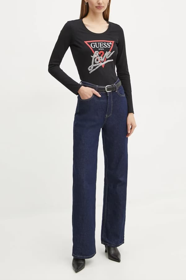 Guess sort dame langærmet Love T-shirt M