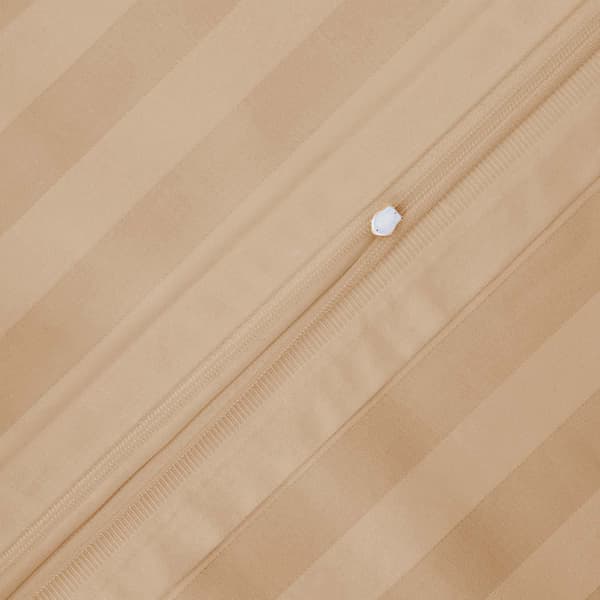 Sengesæt 140x200 bomuld med bambusfiber, beige, 4 dele