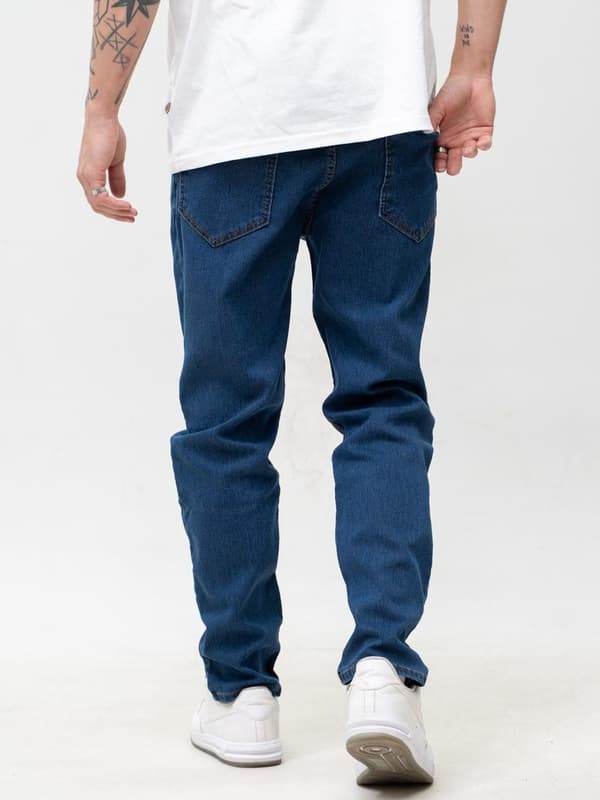 Jigga Wear Herr Mörkblå Jeans Mini Broderad Logotyp 36