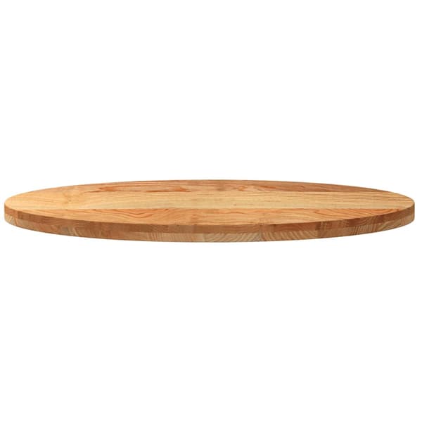vidaXL bordplade brun 100x50x4 cm massivt egetræ oval