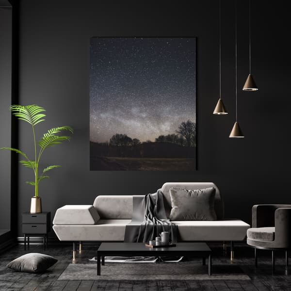 Lærredstryk Rummet Stjernehimmel 40x50 cm