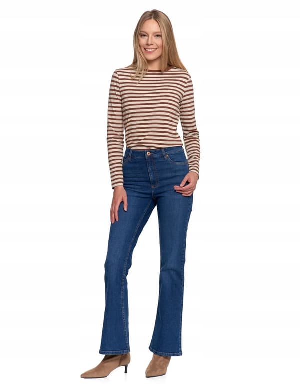 Damjeans med utsvängda strängar, hög midja, bekväma MORAJ M BLÅ