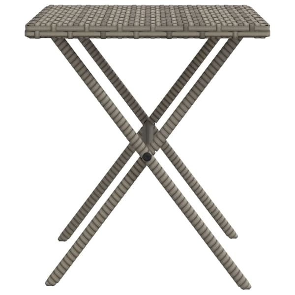 vidaXL liggestole med bord, sæt med 2, grå, polyrattan