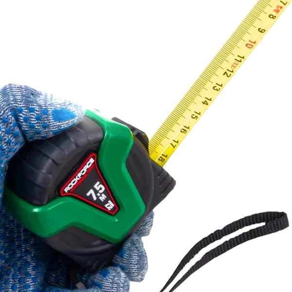 ROCKFORCE rullat måttband 7,5m x 27mm brett