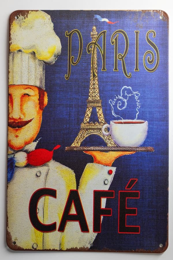 Metallikyltti "Paris Barista"