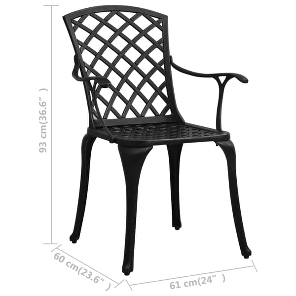 vidaXL havestole 4-pak, støbt aluminium, sort